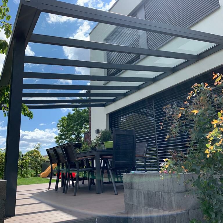 Terrassendach Aluminium von unten
