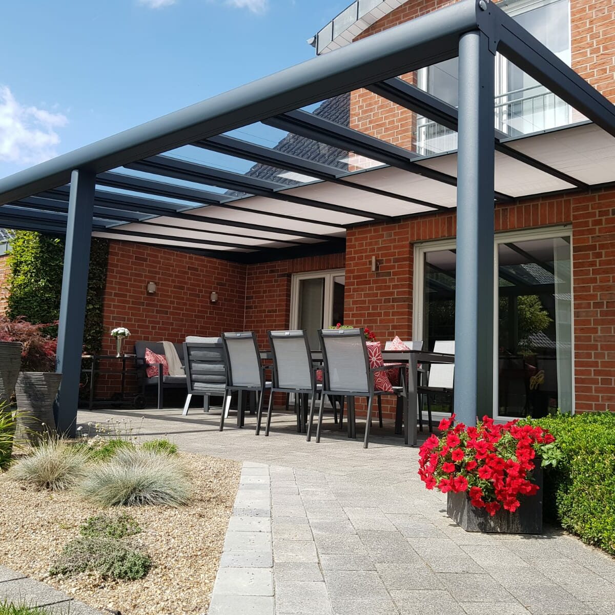 Terrassenüberdachung von unten